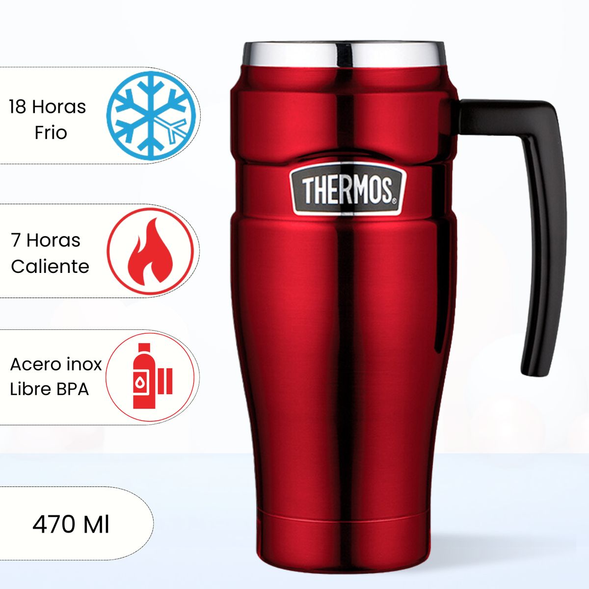 THERMOS - Taza Termica King 470 Ml Rojo