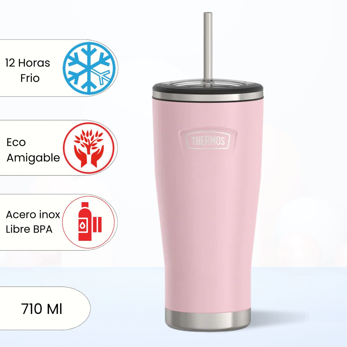 THERMOS - Taza Termica con Sorbete Icon 710 Ml Rosado