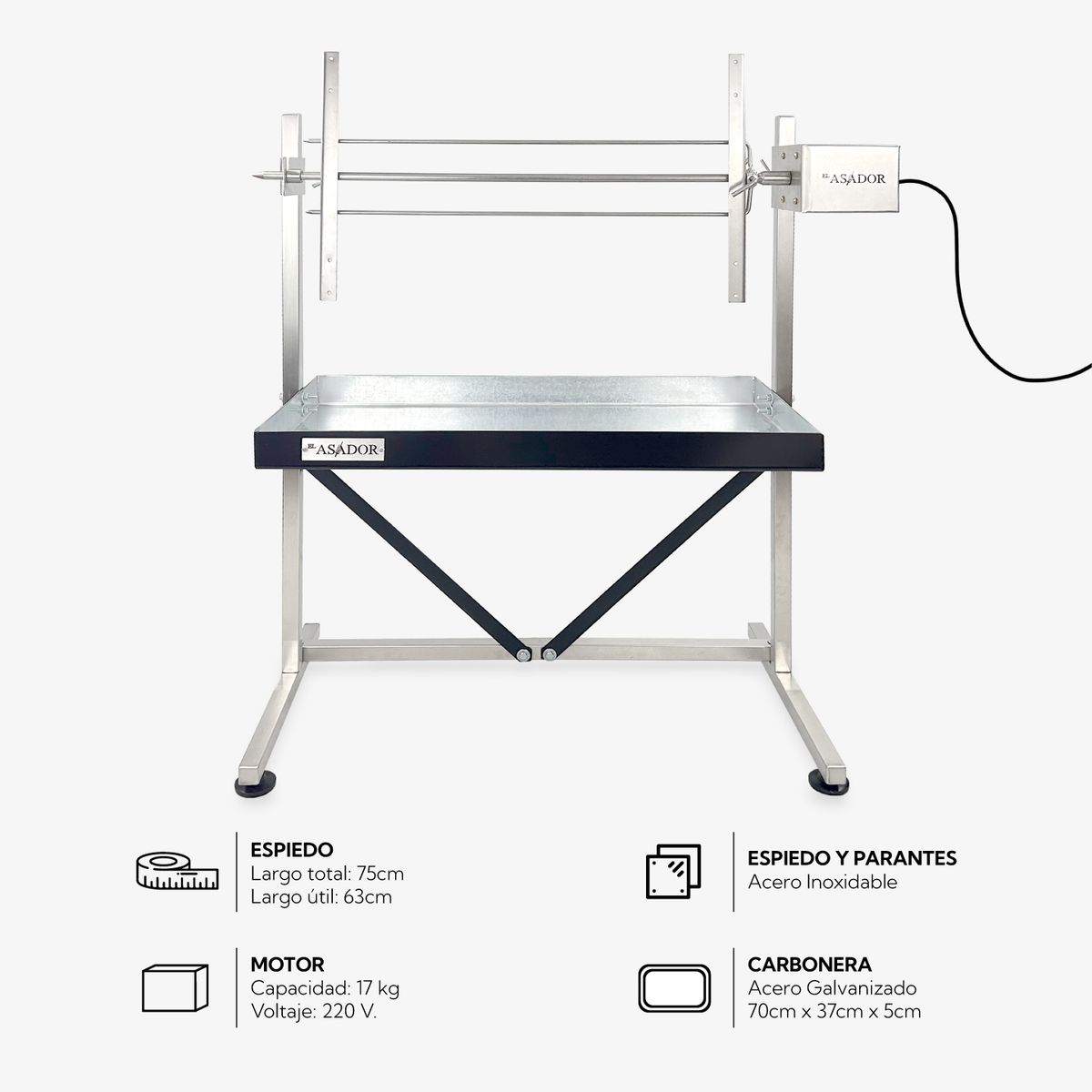 EL ASADOR - Asador profesional 17 kg