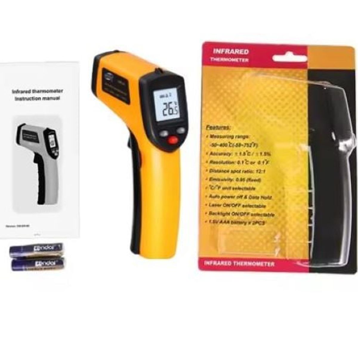BENETECH - Pirómetro termómetro infrarrojo Benetech -50 a 400 grados