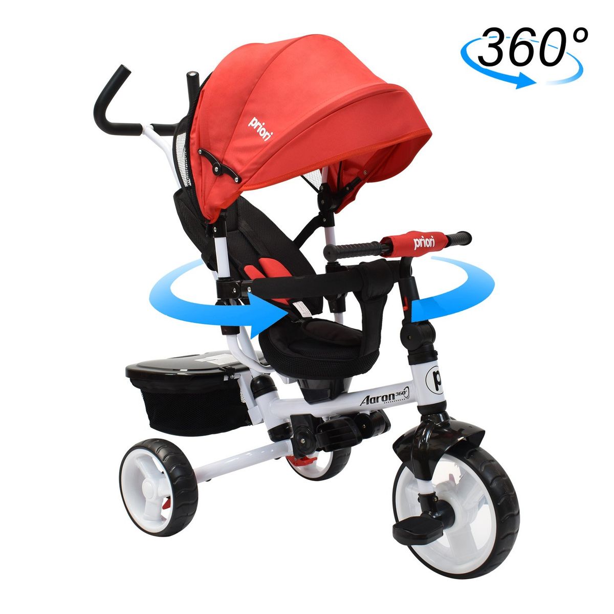 PRIORI - Triciclo Paseador Para Bebé Plegable Priori Aaron Rojo