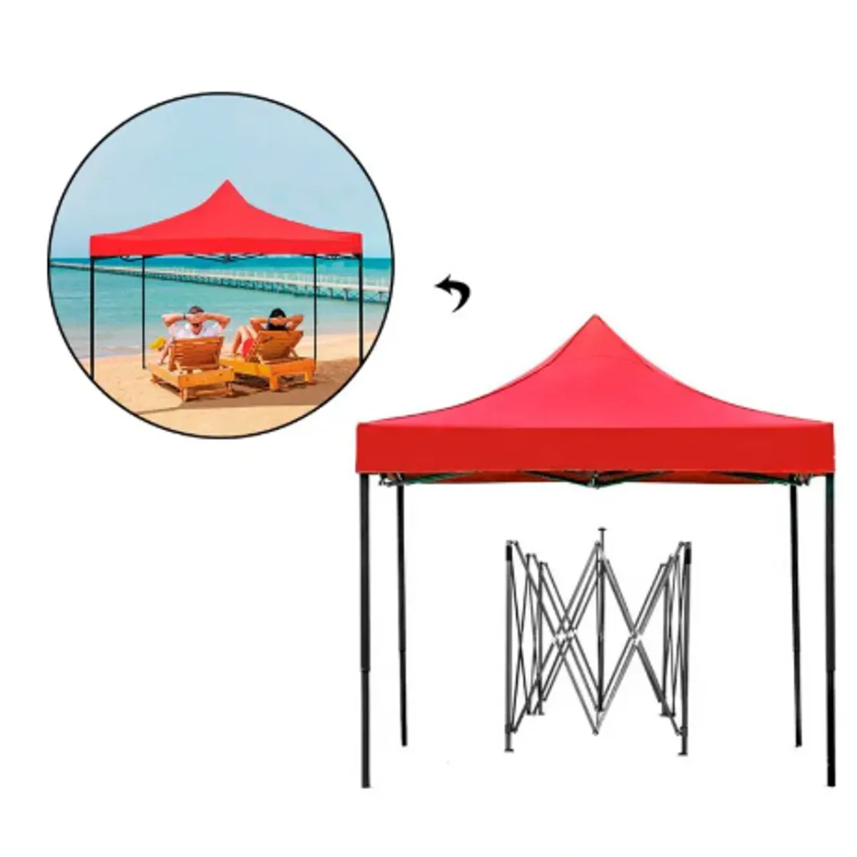 GENERICO - Toldo Plegable Impermeable Rojo