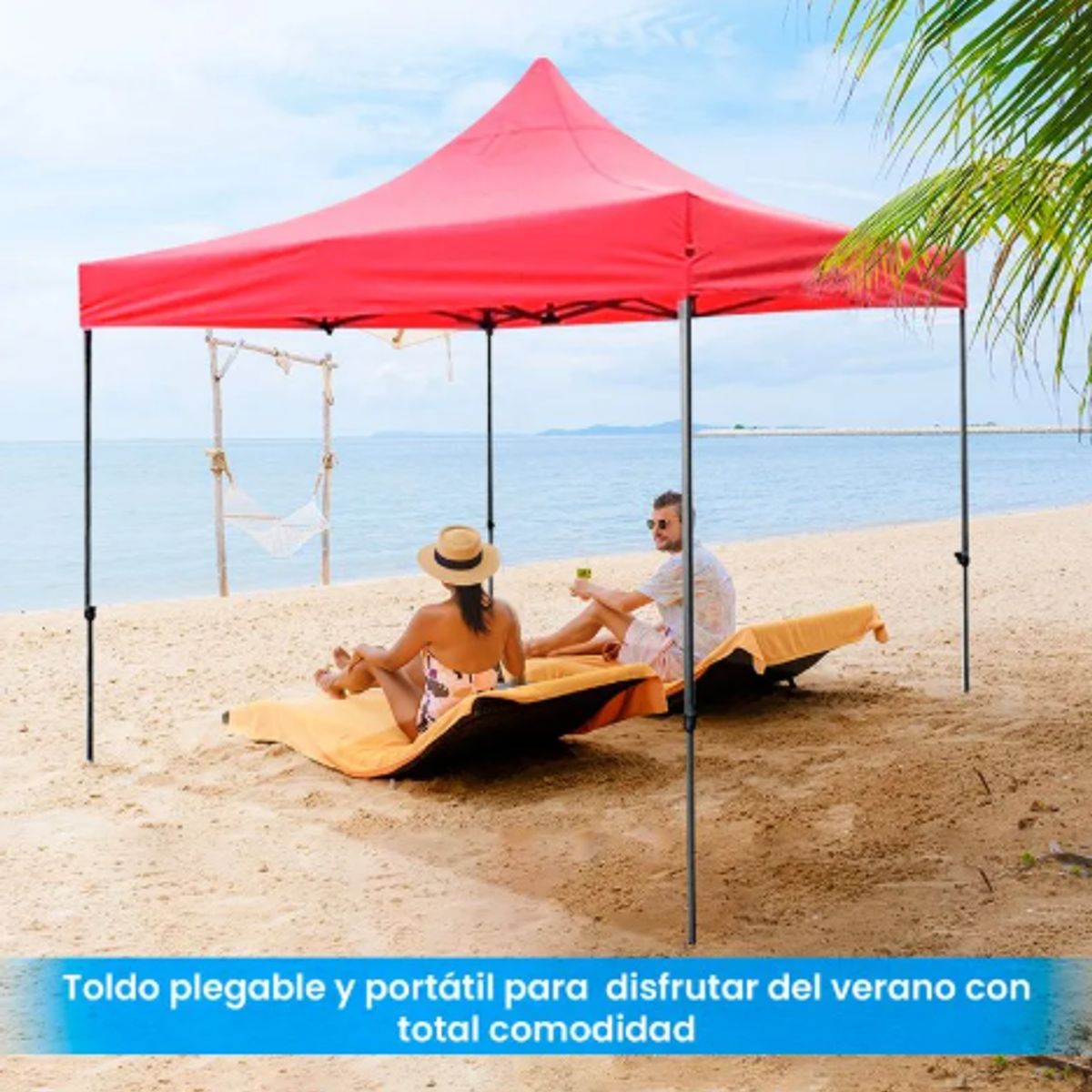GENERICO - Toldo Plegable Impermeable Rojo