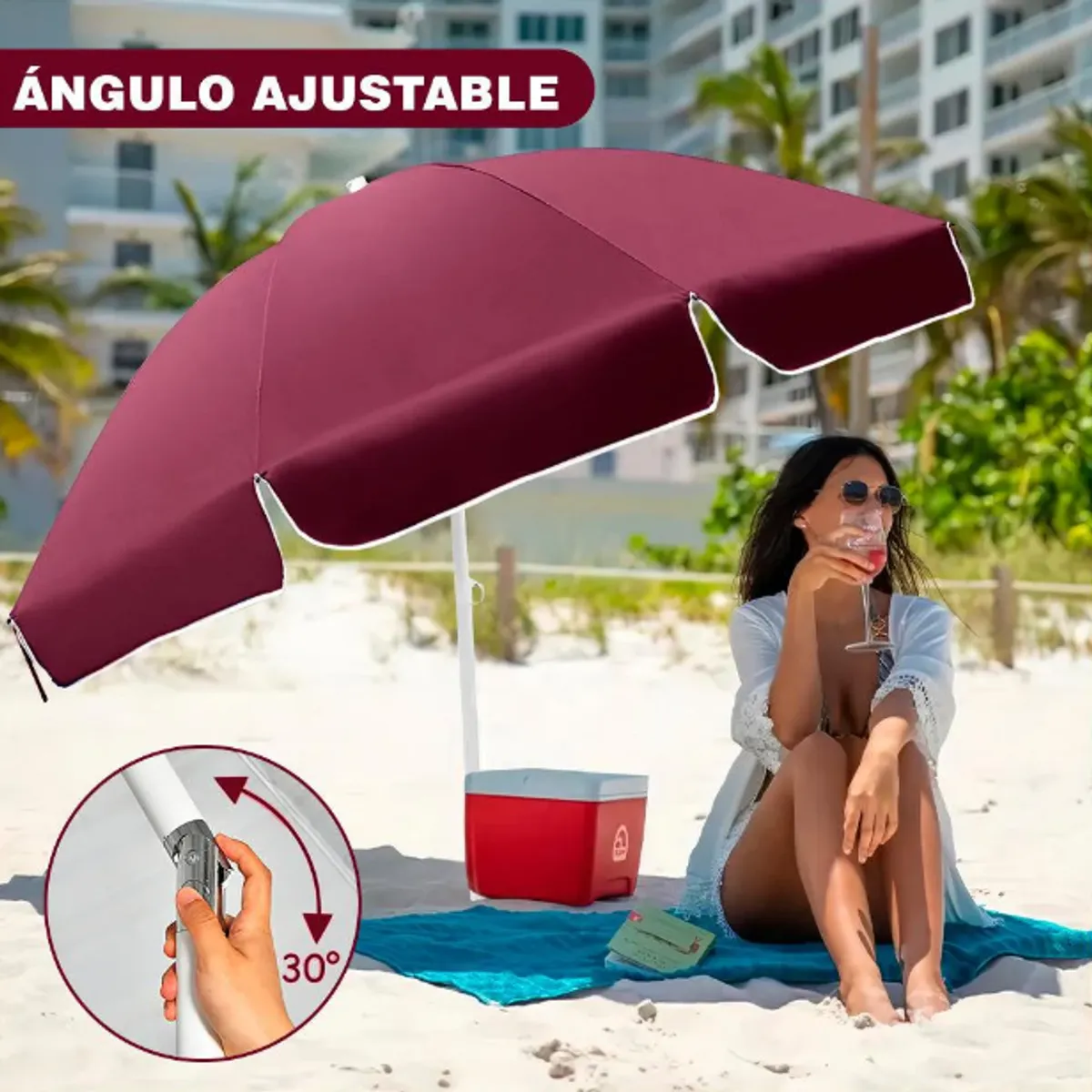 GENERICO - Sombrilla de Playa Grande - Modelo Al Azar