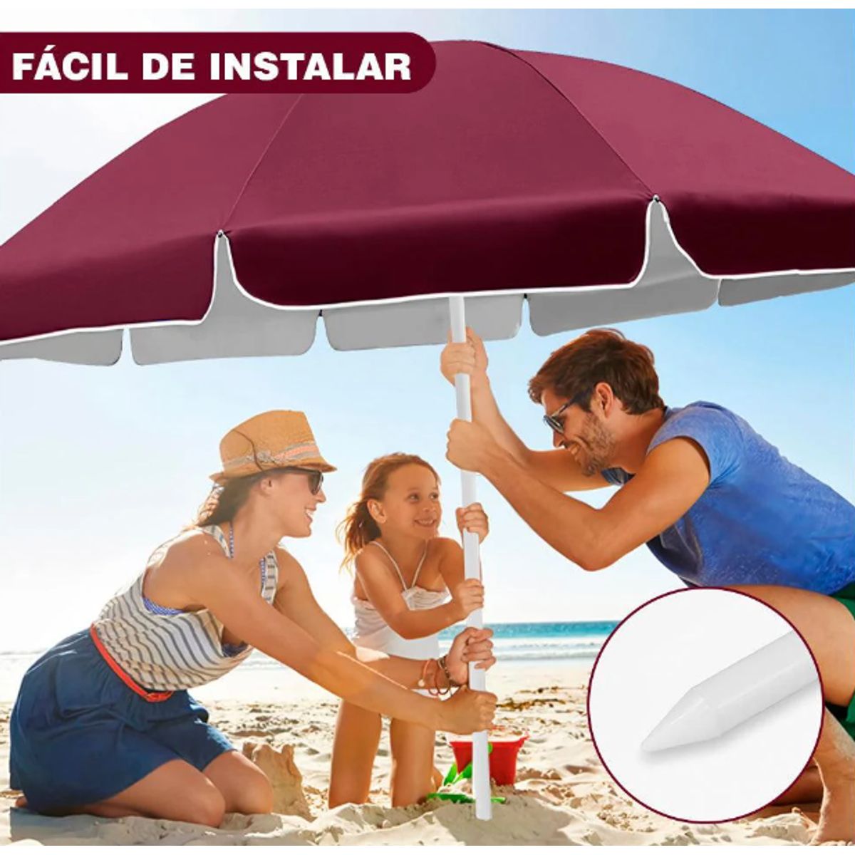 GENERICO - Sombrilla de Playa Grande - Modelo Al Azar