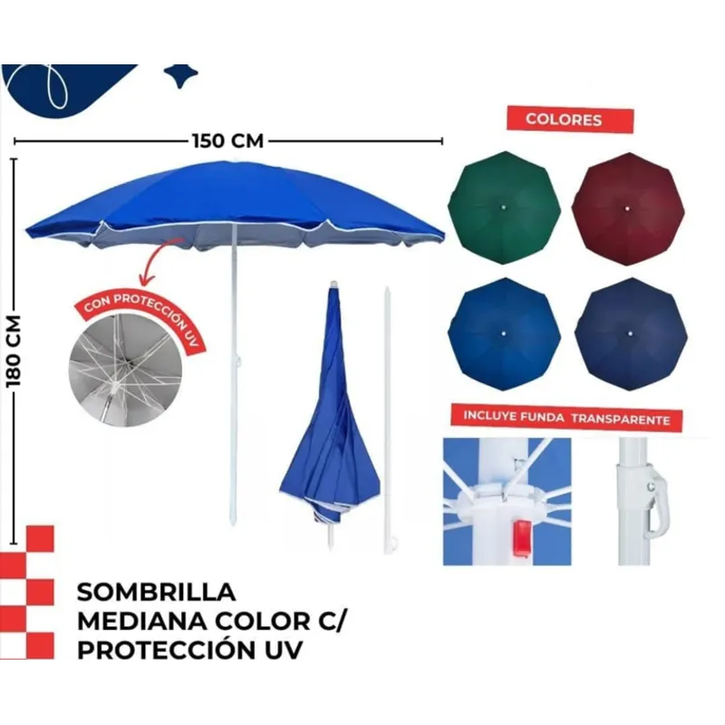 GENERICO - Sombrilla de Playa Grande - Modelo Al Azar