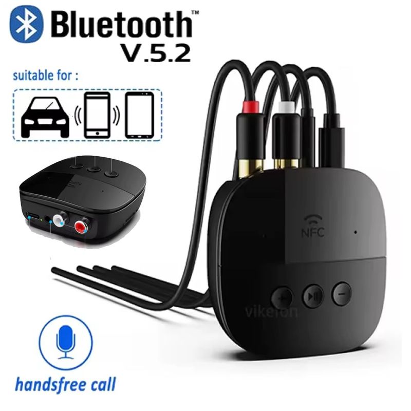GENERICO - Receptor de Audio con Bluetooth 52 RCA 35mm AUX USB