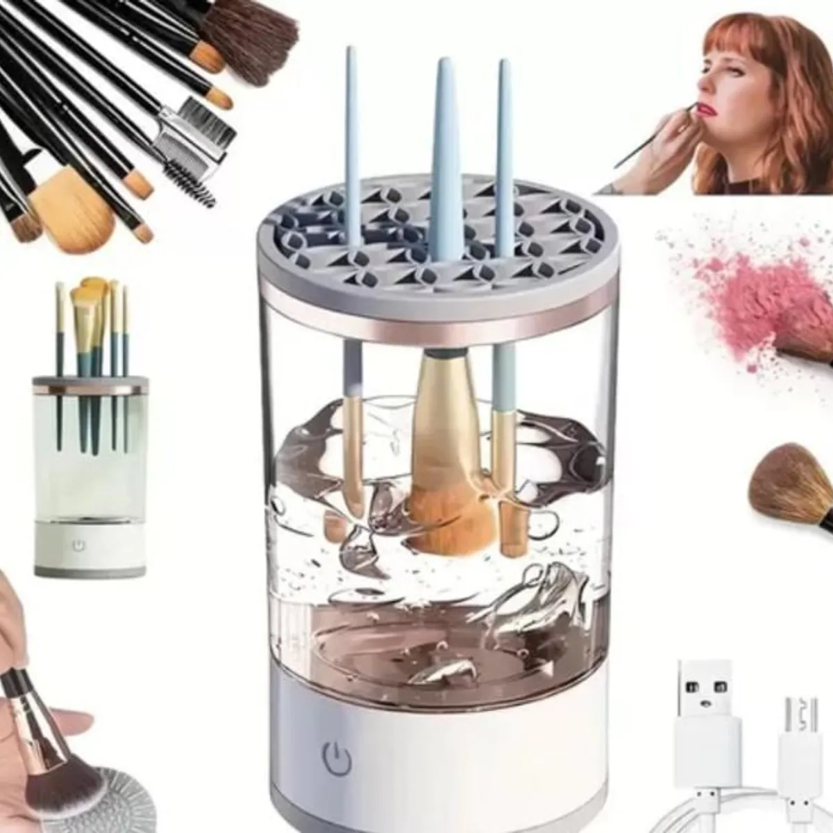 GENERICO - Limpiador de Brochas Eléctrico USB