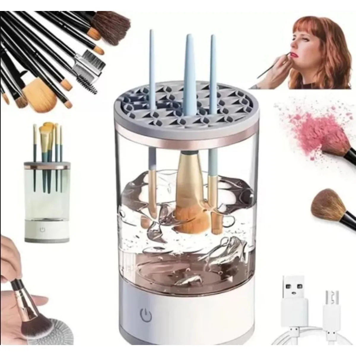 GENERICO - Limpiador de Brochas Eléctrico USB