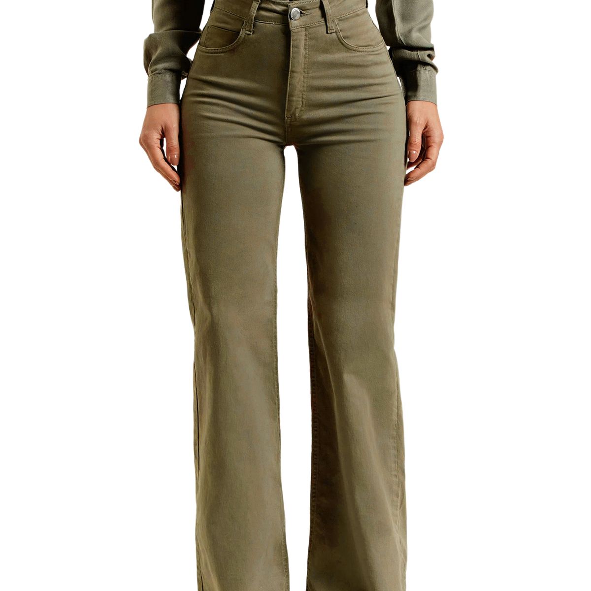 BLWOENS - Pantalones Largo vaqueros para mujeres - Verde