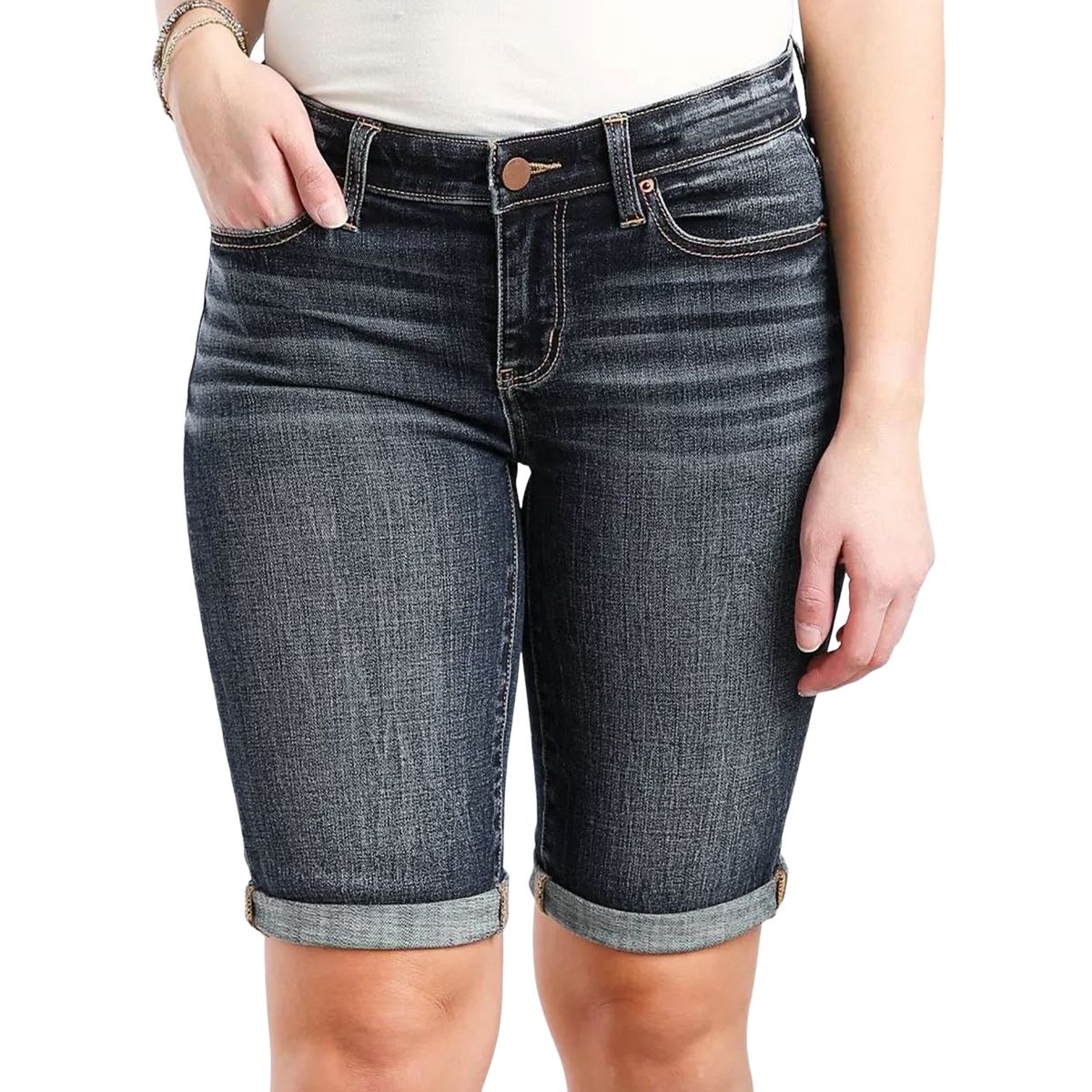 BLWOENS - Pantalones cortos vaqueros para mujeres - Negro