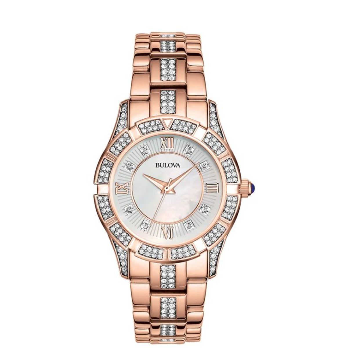 BULOVA - RELOJ BULOVA CRYSTAL SWAROVSKI ORO ROSA
