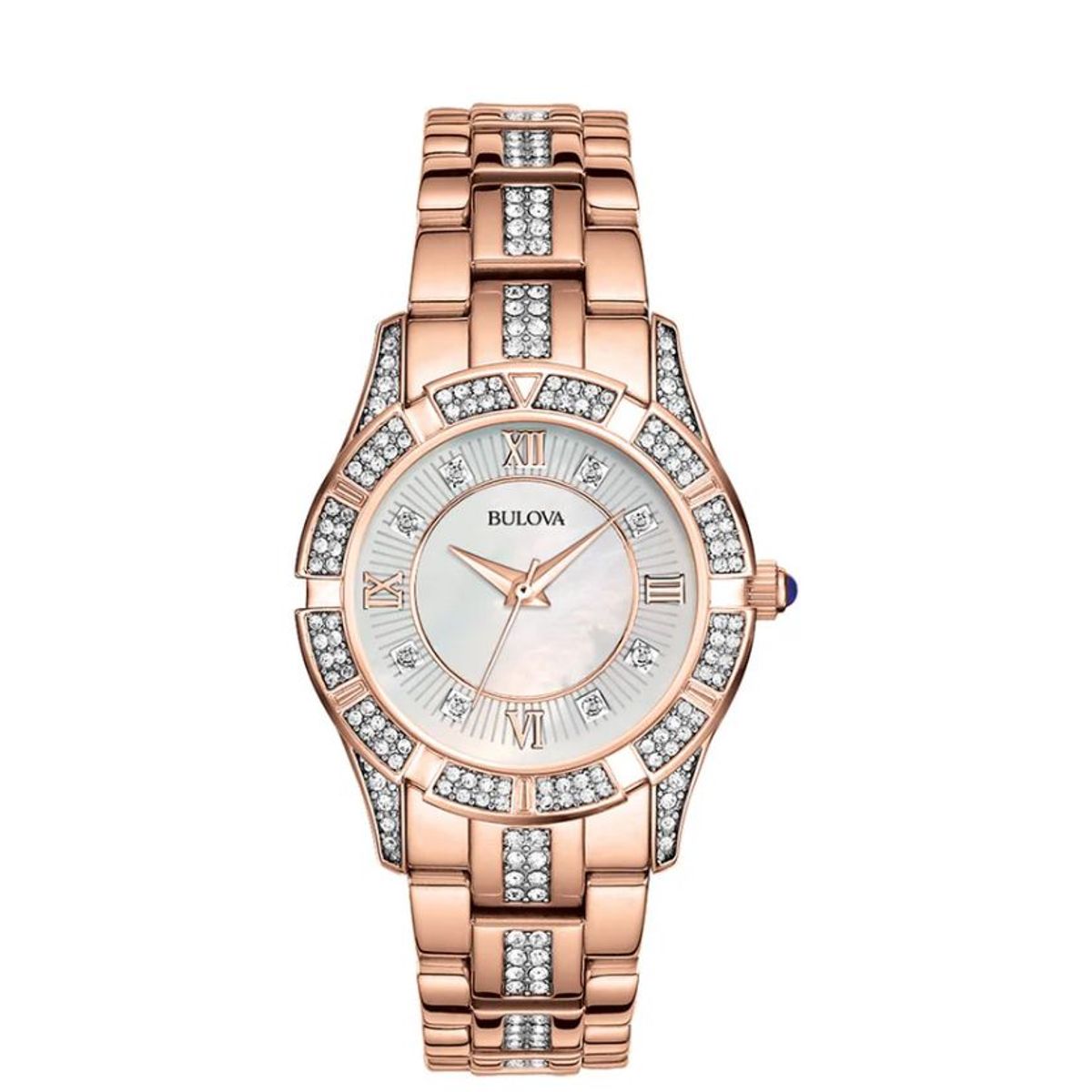 BULOVA - RELOJ BULOVA CRYSTAL SWAROVSKI ORO ROSA