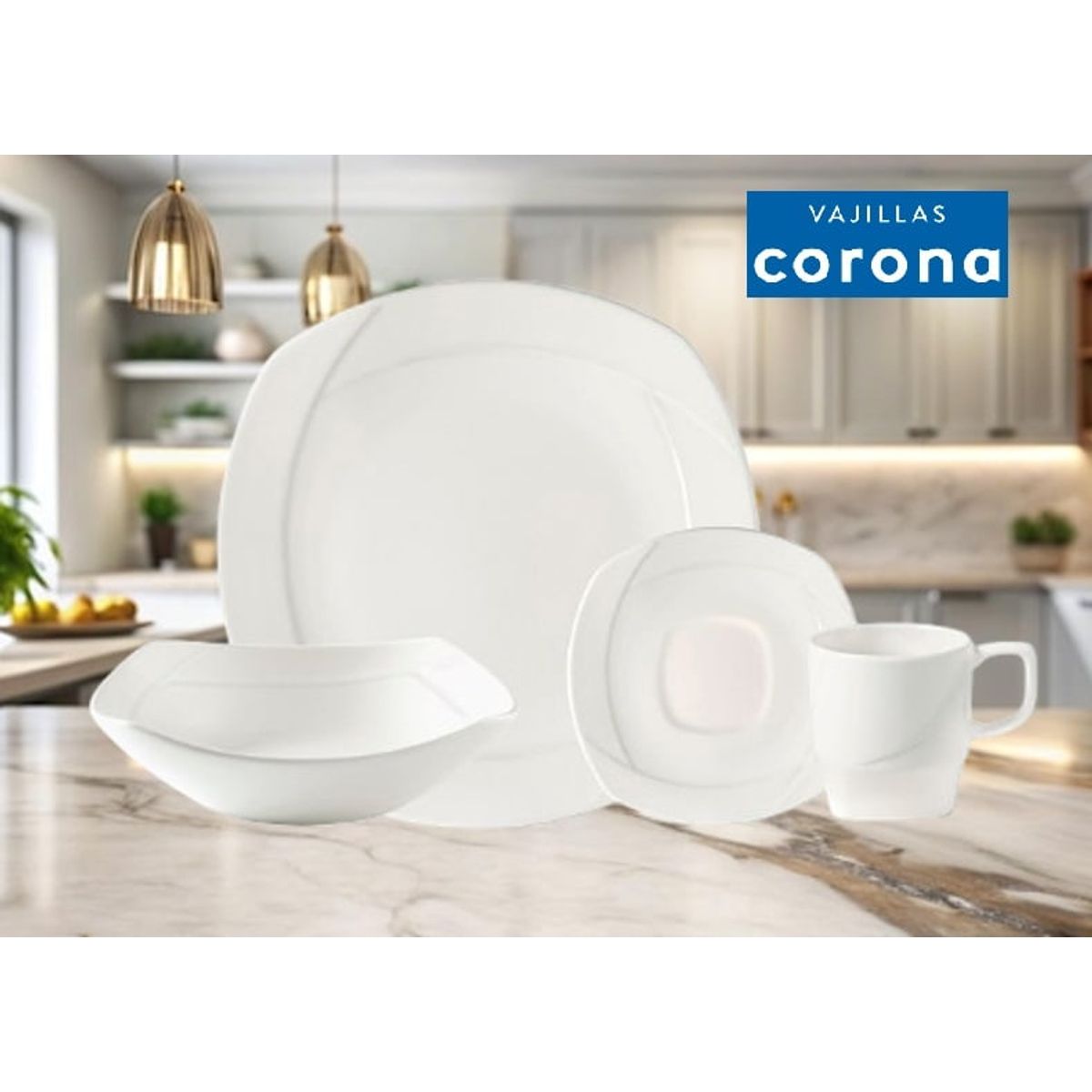 CORONA - Juego de Vajilla Luciana 16 Piezas Corona