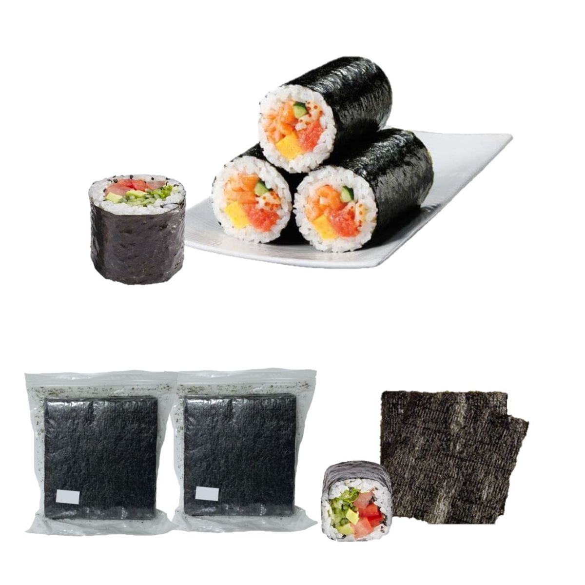 GENERICO - Pack 2u Alga Nori Alga Marina Deshidratada 10 hojas