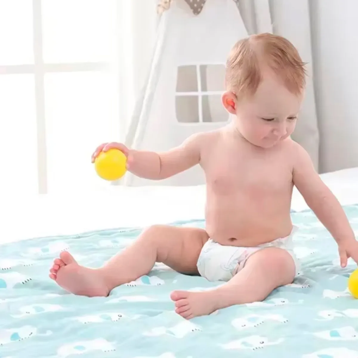 GENERICO - Manta de Muselina para Bebé 100% Algodón 6 Capas