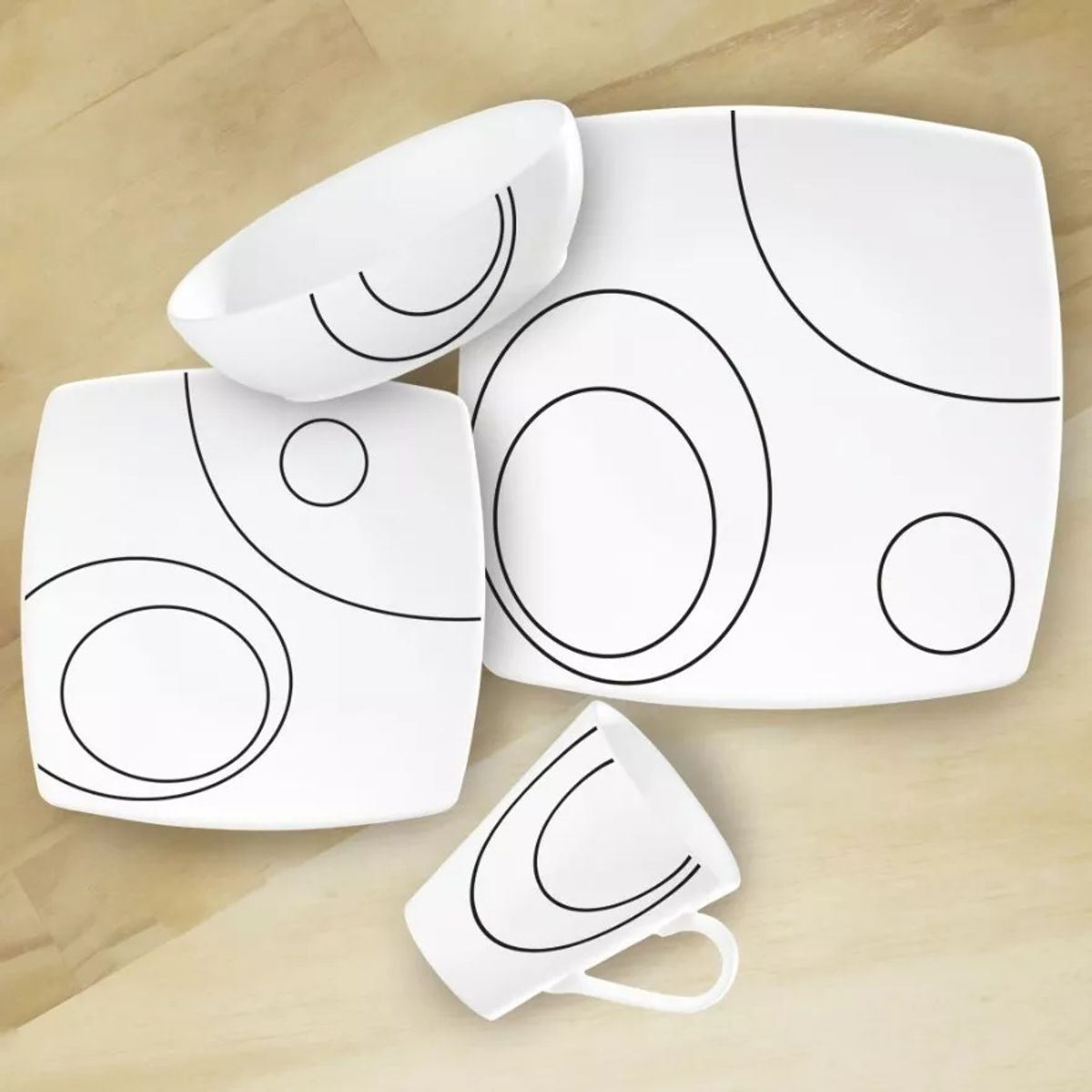 CORONA - Juego de Vajilla 16 Piezas CORONA -Figura