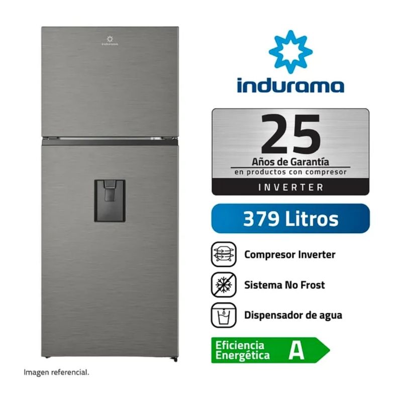INDURAMA - Refrigeradora Indurama 379LT Con Dispensador No Frost Top Mount RI-469DI