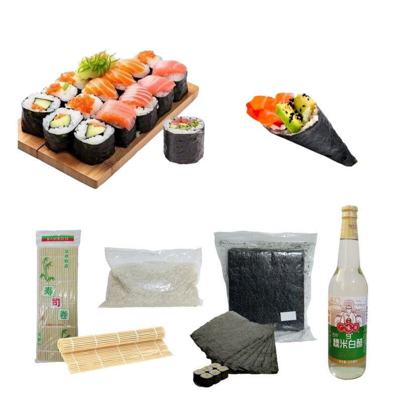 GENERICO - Set de Makis Basico 4u Esterilla Alga Nori Arroz Glutinoso