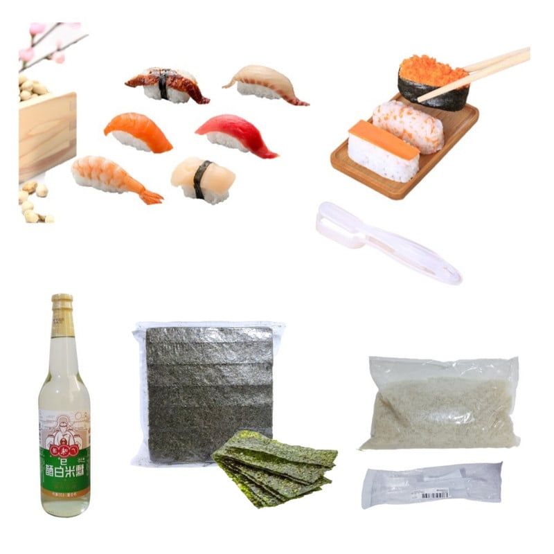 GENERICO - Set Nigiri Basic 4u Molde Alga Nori Arroz Glutinoso Vinagre
