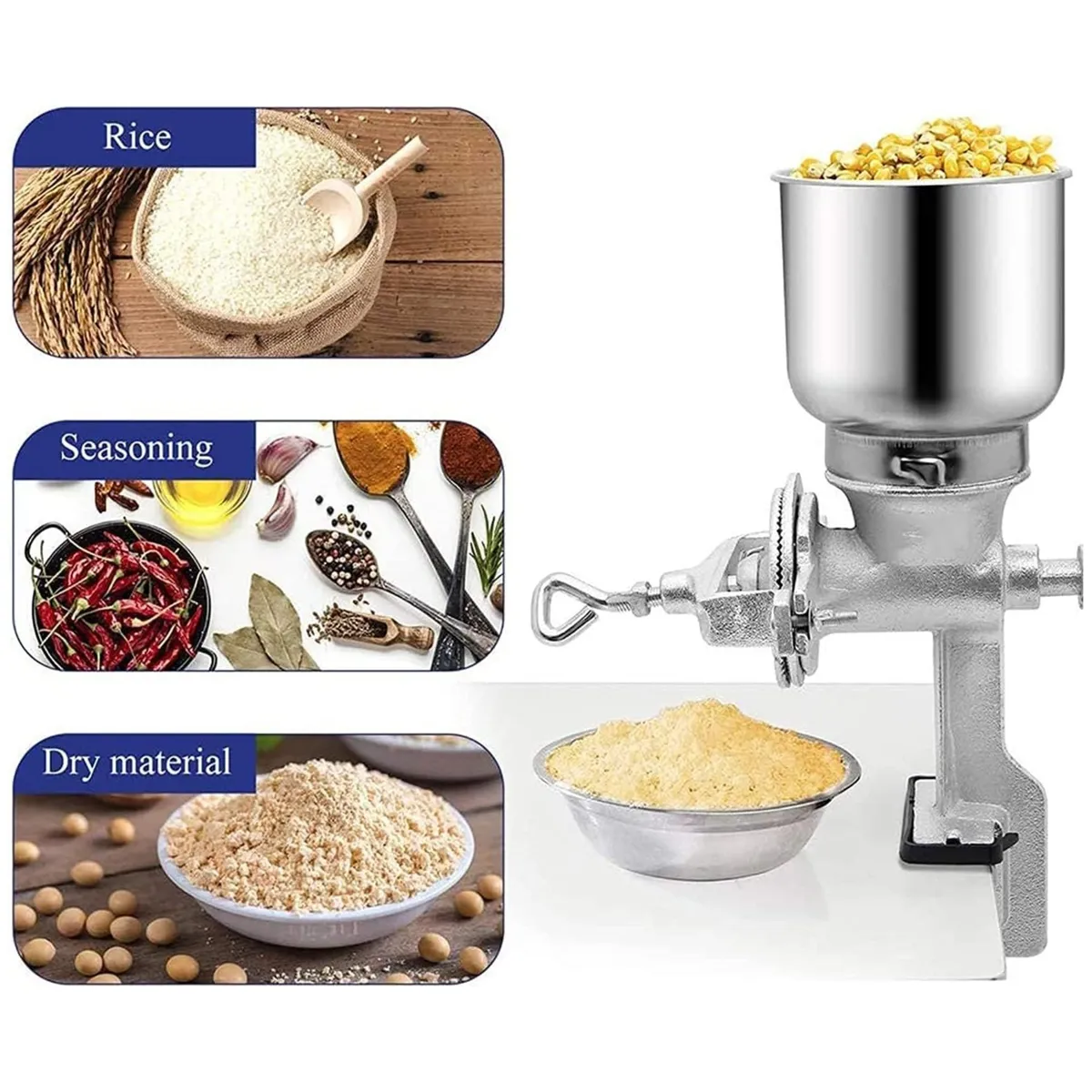 CORONA - MOLEDORA Molino Corona para granos tolva alta ACERO INOXIDABLE