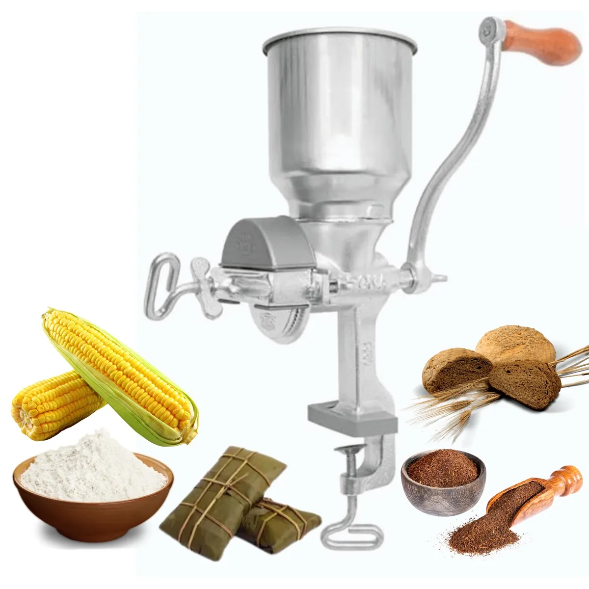 CORONA - MOLEDORA Molino Corona para granos tolva alta ACERO INOXIDABLE