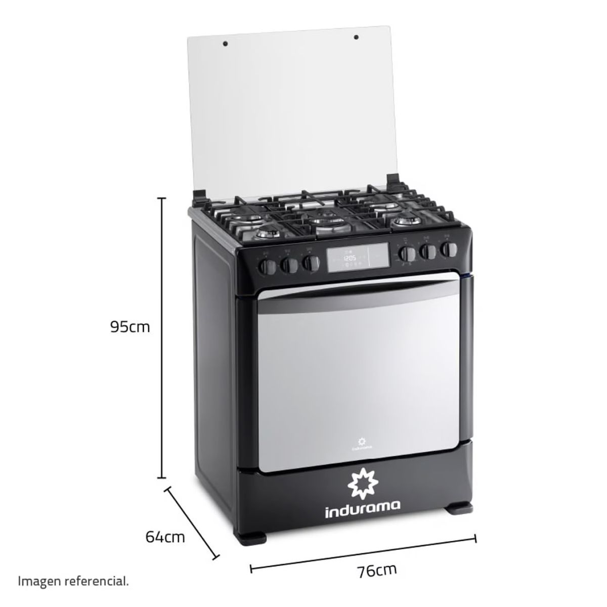 INDURAMA - Cocina a Gas Indurama 5 hornillas NIZA ZAFIRO Negro