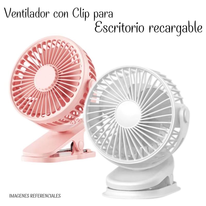 GENERICO - Ventilador Recargable con Clip  Para Escritorio