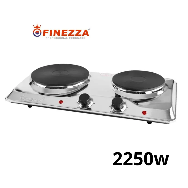 FINEZZA - Cocina Eléctrica acero 2 Hornillas FZ-204D4CH