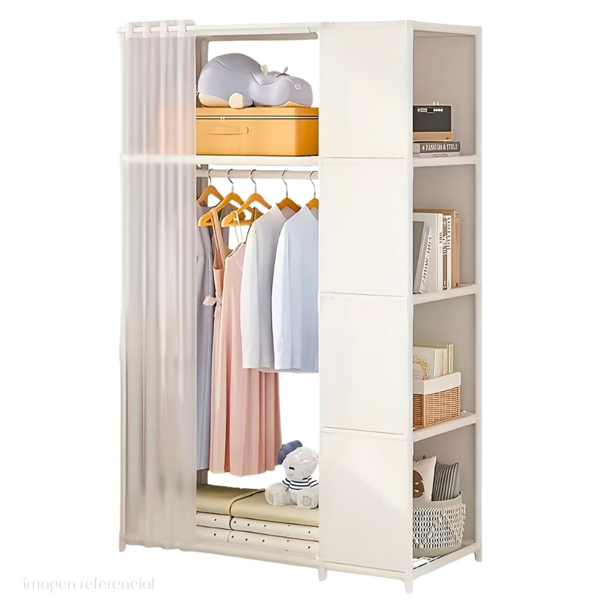 MINARI - Closet Armario Organizador Colgador de Ropa Blanco 499A