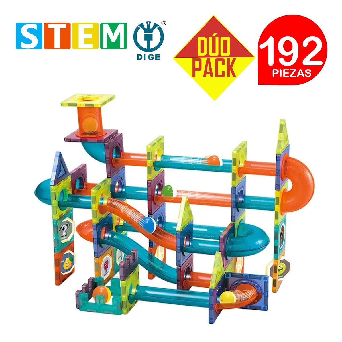 STM - Bloques magnéticos didácticos STEM 96pz DÚO PACK 192 piezas