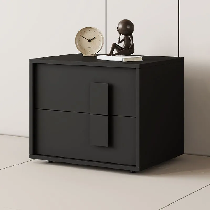 GENERICO - Velador Esparta 2 Cajones - Negro