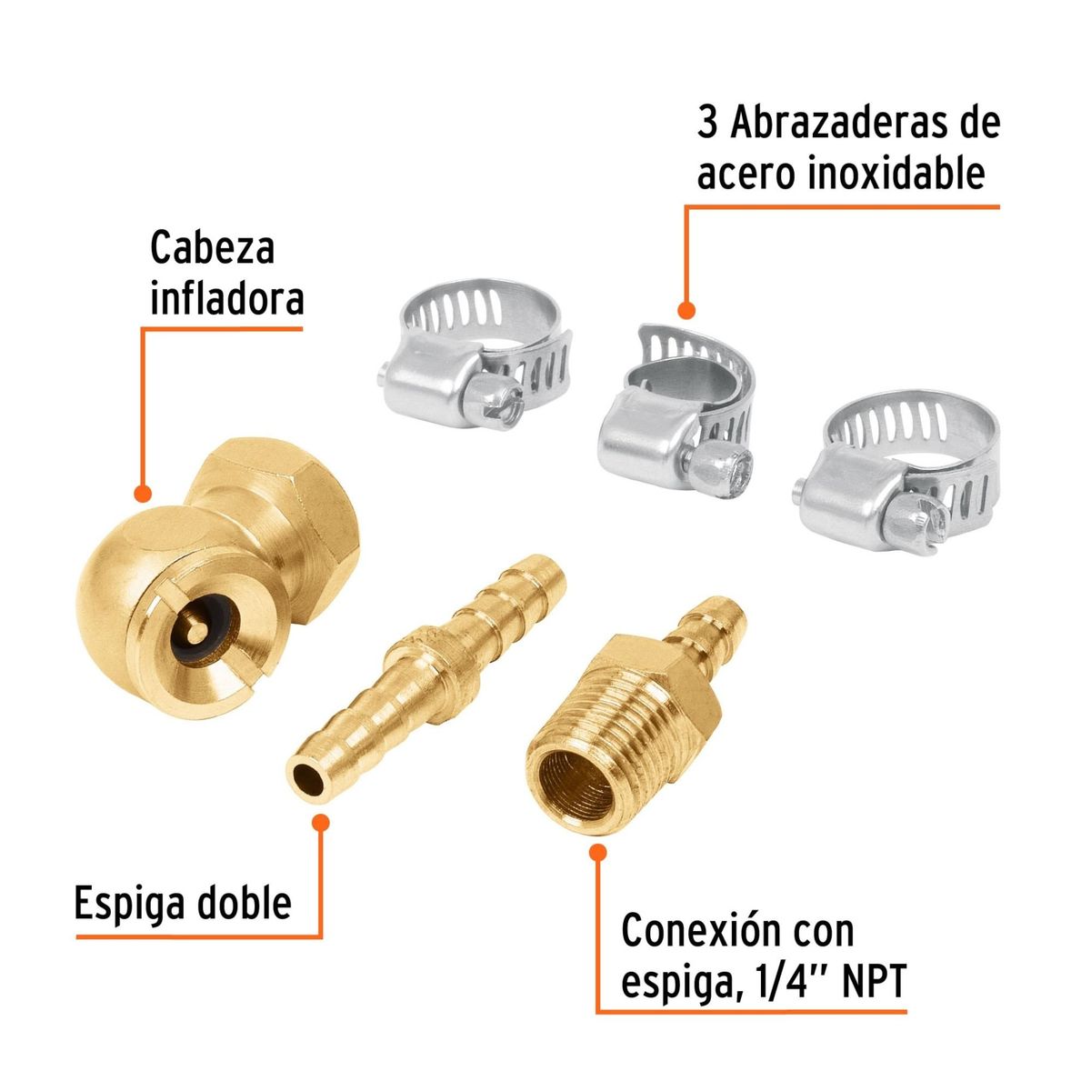 TRUPER - Juego de 6 piezas para reparar mangueras de 3.8 TRUPER