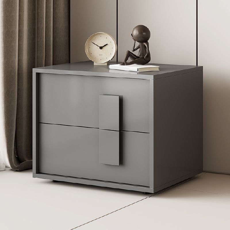 GENERICO - Velador Esparta 2 Cajones - Gris Oscuro