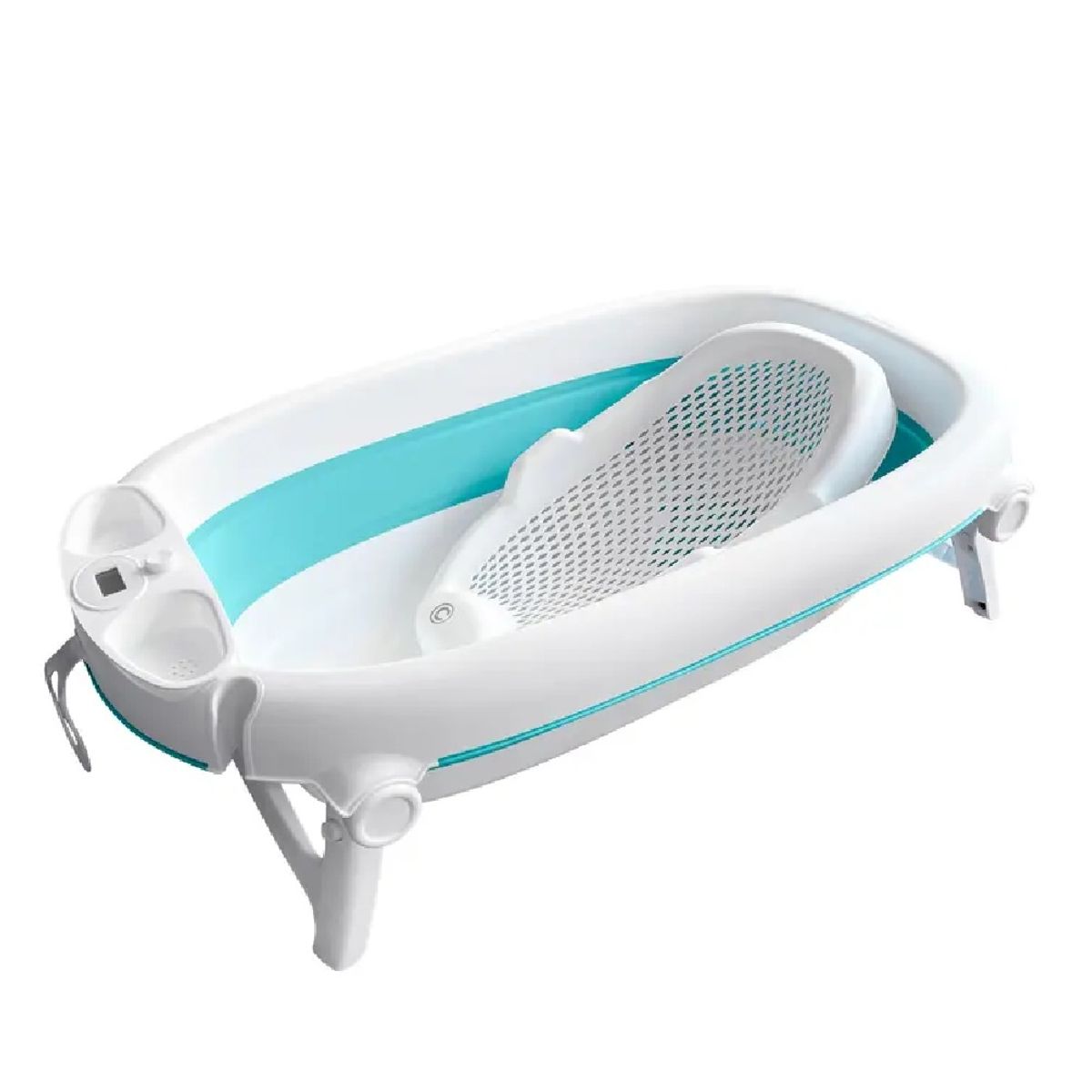 CARESTINO - Bañera Plegable con Sorporte Hawaii Aguamarina