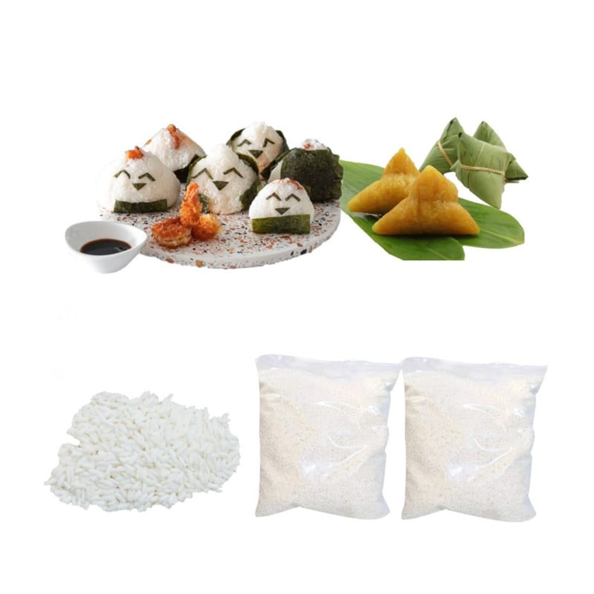 GENERICO - Pack 2u Arroz Glutinoso Oriental Granel Blanco de 1kg