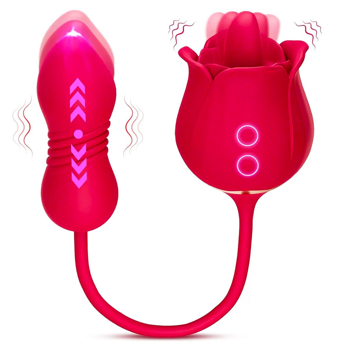 DR PINKY - Vibrador Mujer Consolador Rosa Doble con Bala Vibradora con Empuje