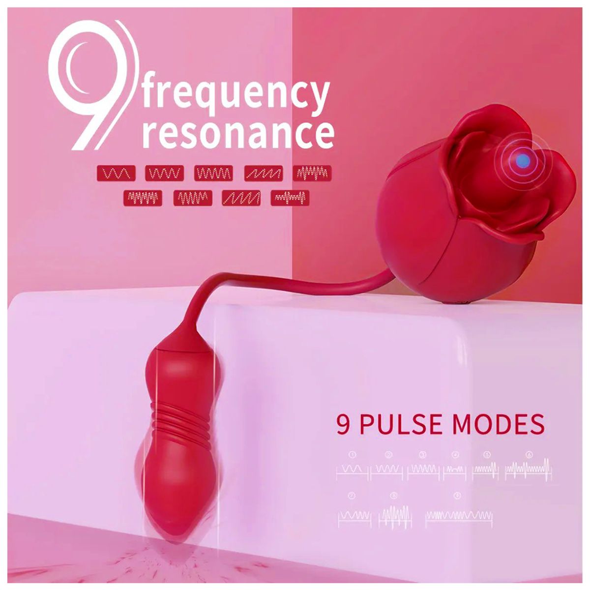 DR PINKY - Vibrador Mujer Consolador Rosa Doble con Bala Vibradora con Empuje