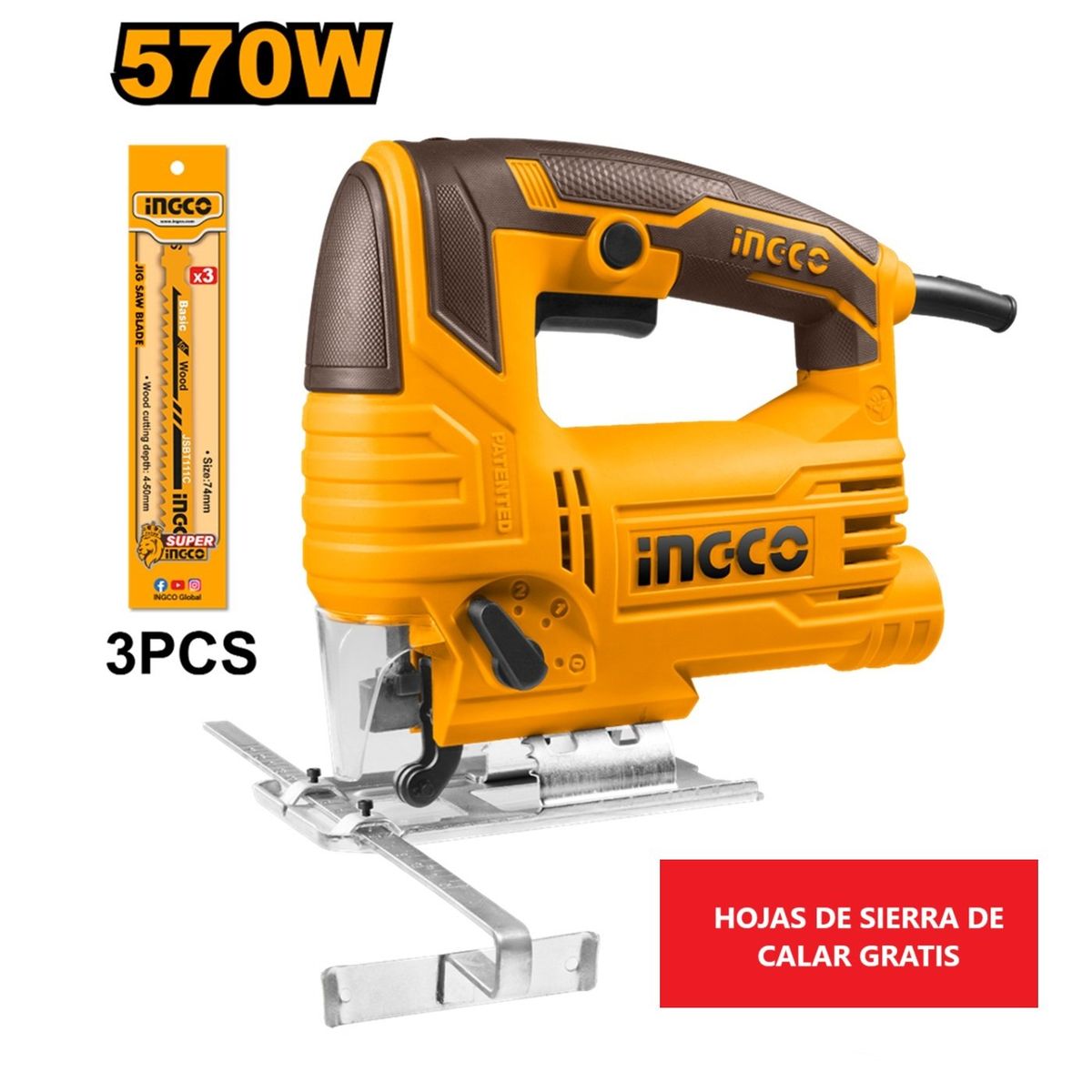 INGCO TOOLS - Sierra Caladora 570W 65mm INGCO JS57028 Industrial