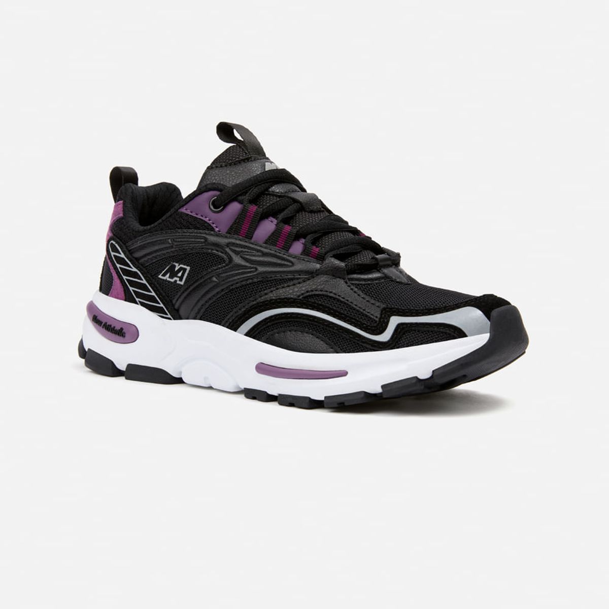 NEW ATHLETIC - Zapatillas New Athletic Lifestyle Chunky161 Negro Con Morado Mujer