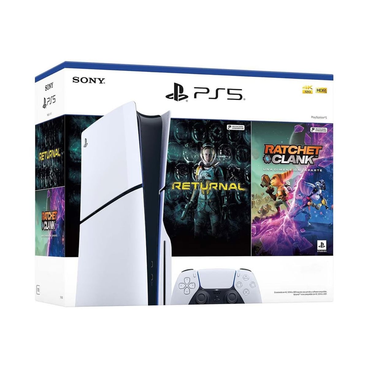 SONY - Consola PS5 Slim con Lectora Bundle Ratchet & Clank + Returnal 1TB SSD