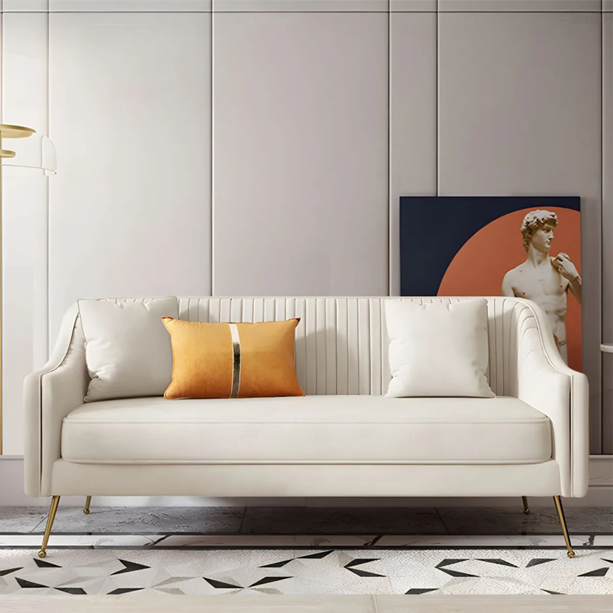 GENERICO - Sofa Aura Nordic 3 Cuerpos - Blanco