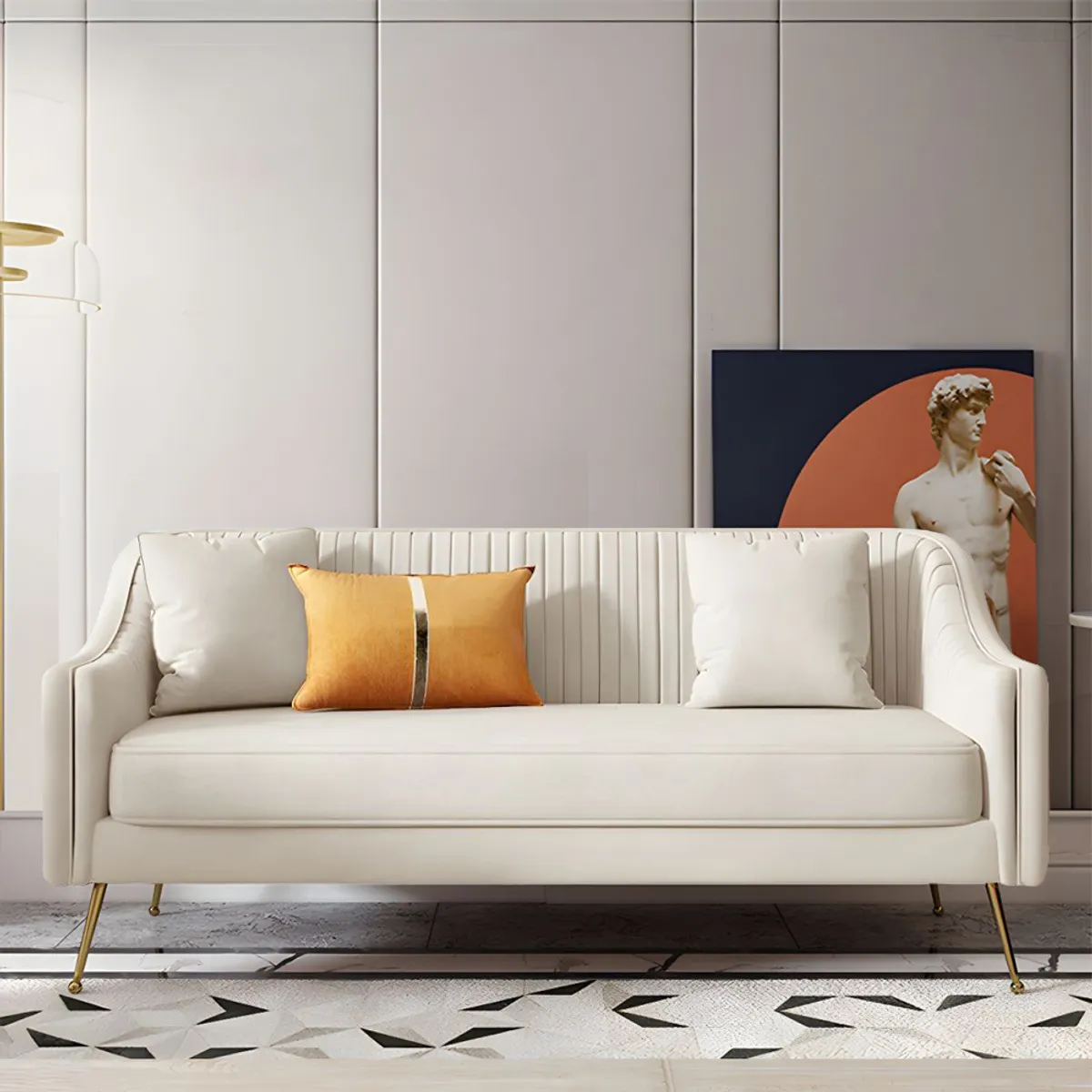 GENERICO - Sofa Aura Nordic 3 Cuerpos - Blanco