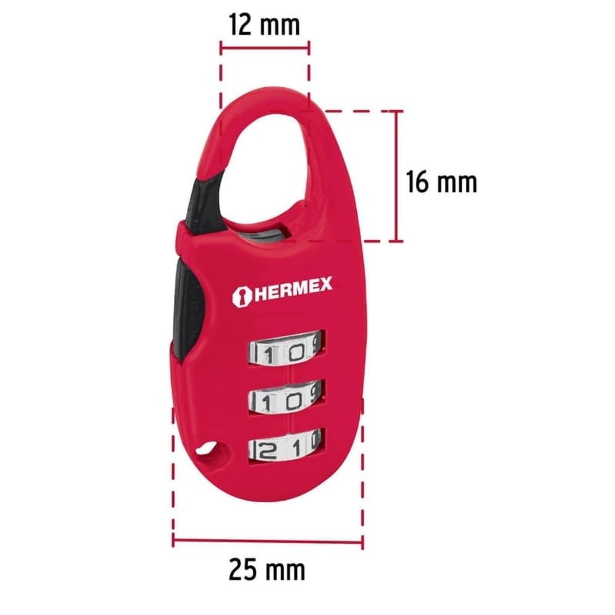 HERMEX - Candado maletero de combinación 25mm HERMEX