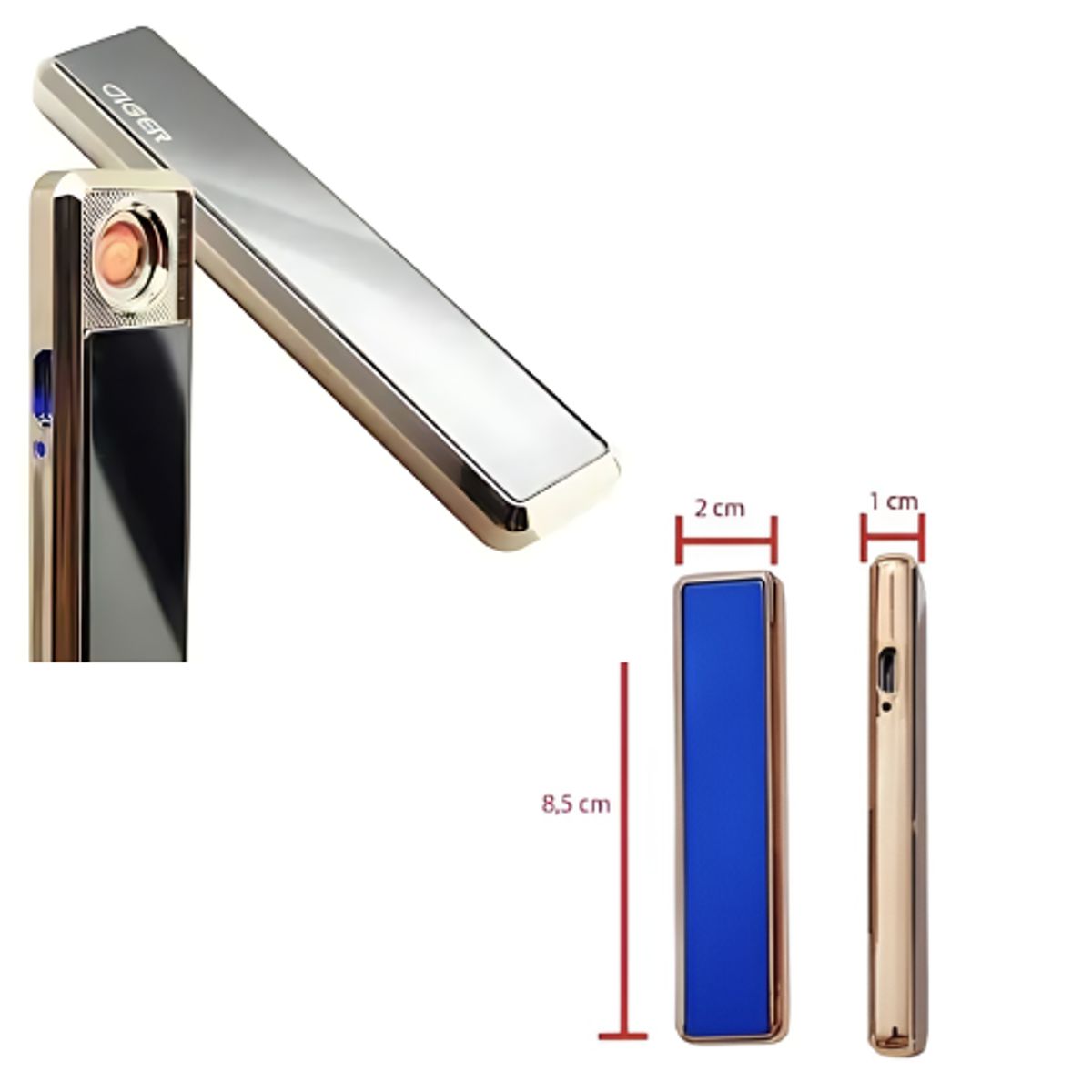 NO LOGO - Encendedor Recargable USB Slider Sin Fuego