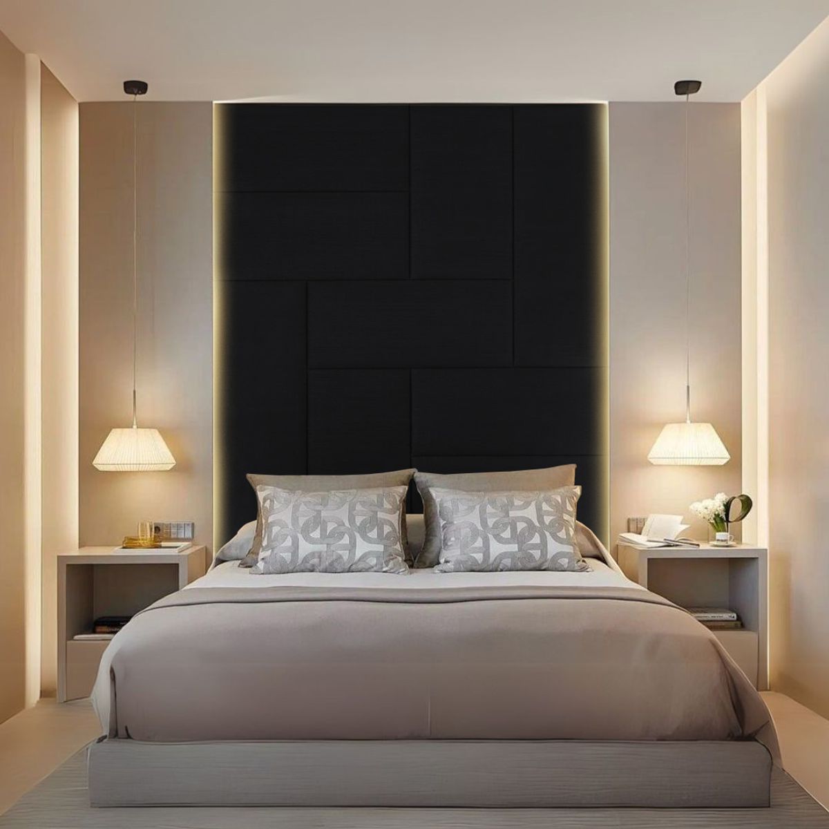 BARAKA HOME - Cabecera Arhus 1 Plz - Negro