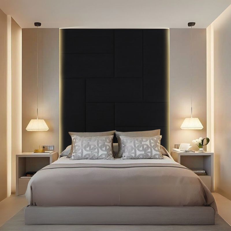 BARAKA HOME - Cabecera Arhus 1 Plz - Negro