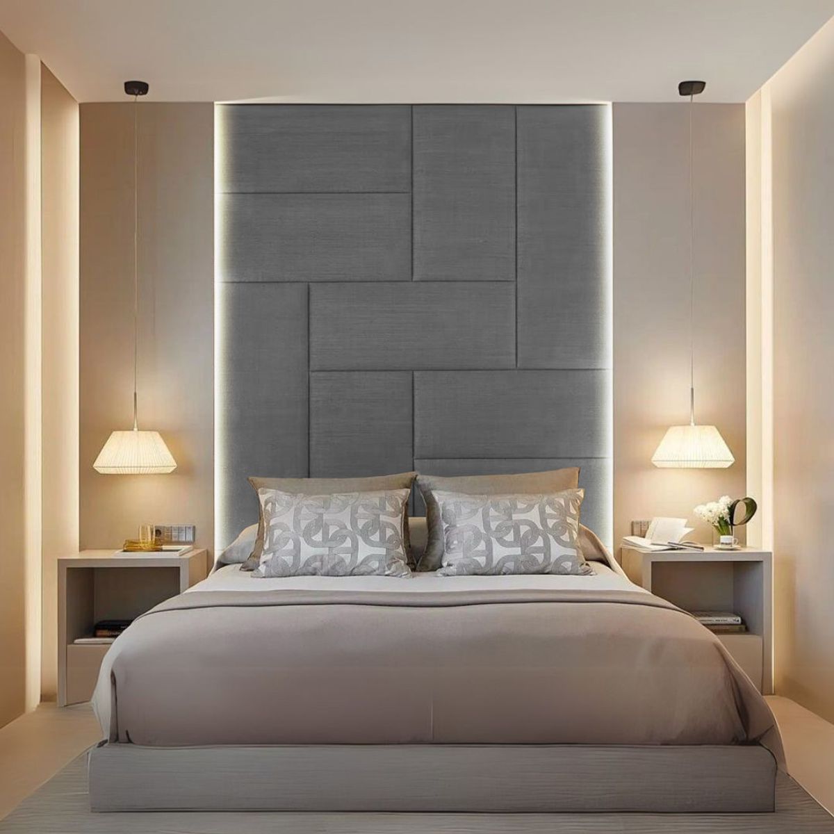 BARAKA HOME - Cabecera Arhus 1 Plz - Gris Claro