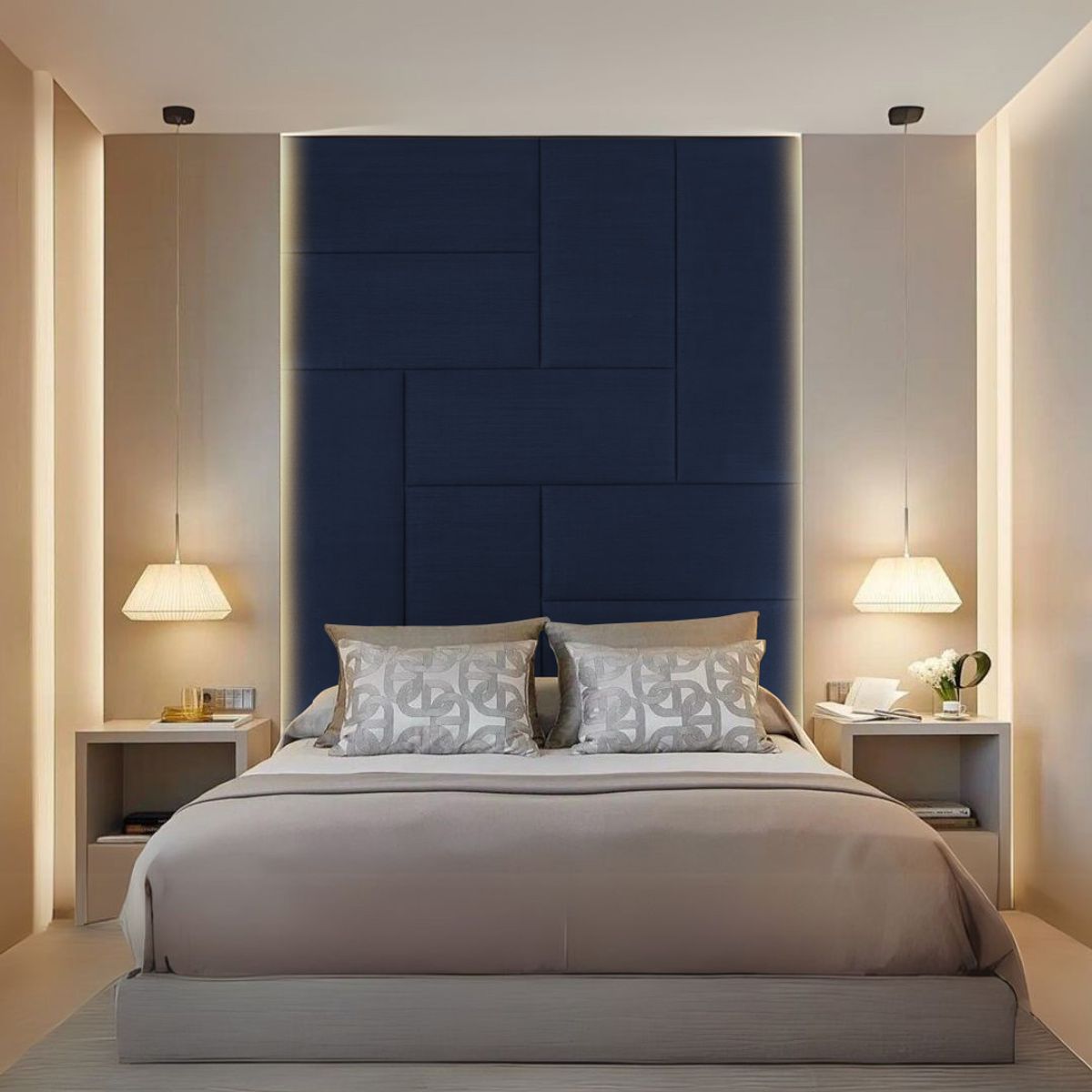 BARAKA HOME - Cabecera Arhus 1 Plz - Azul Marino