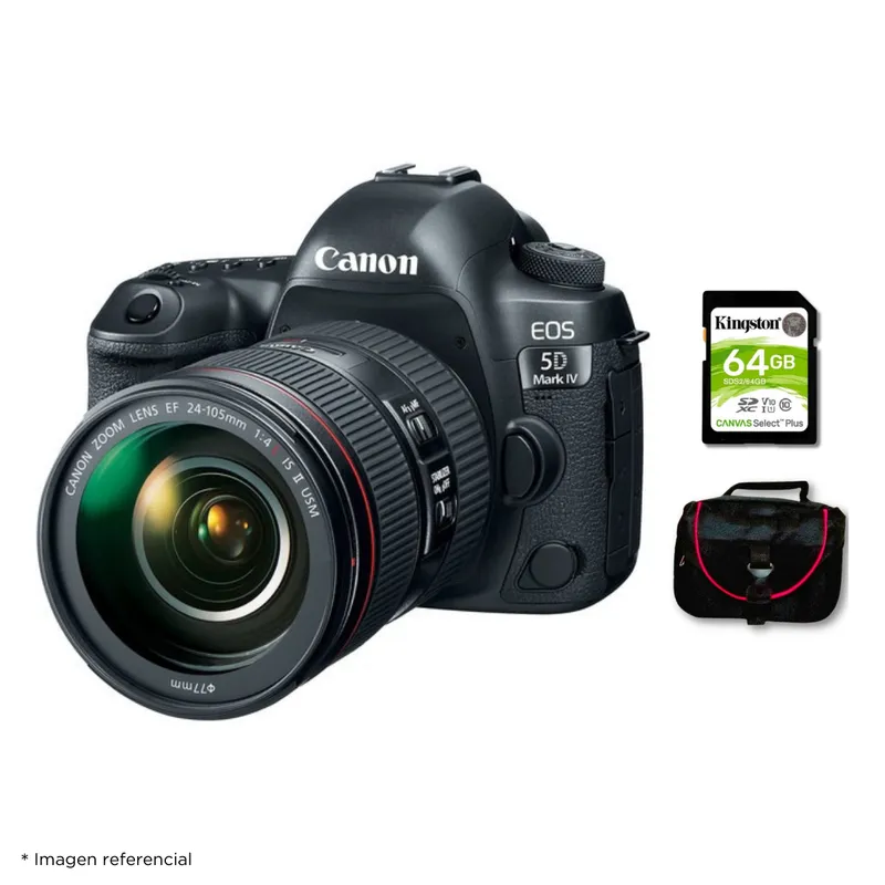 CANON - Cámara Canon EOS 5D Mark IV + Lente 24-105mm f4L IS II USM+Kit Básico